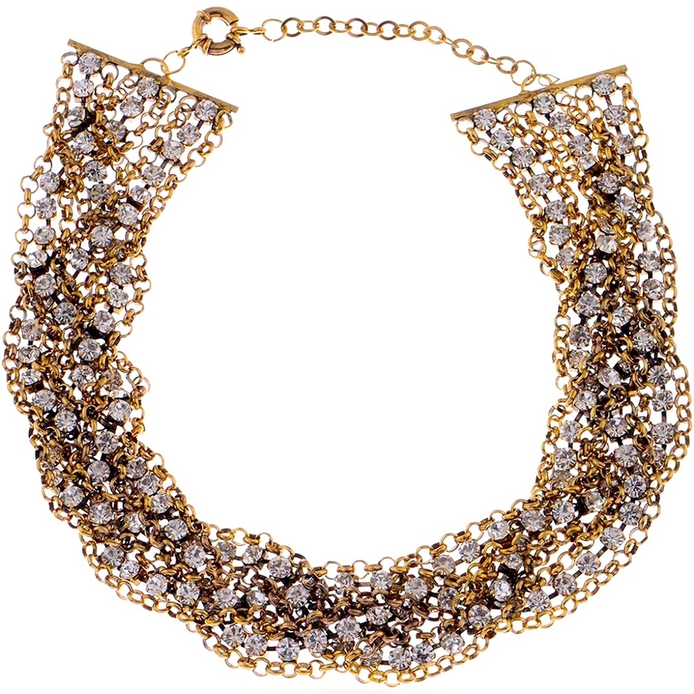 ABS by Allen Schwartz Gold Crystal Chain Necklace - NWOT